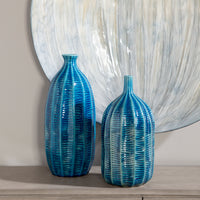 Uttermost Bixby Blue Vases, S/2