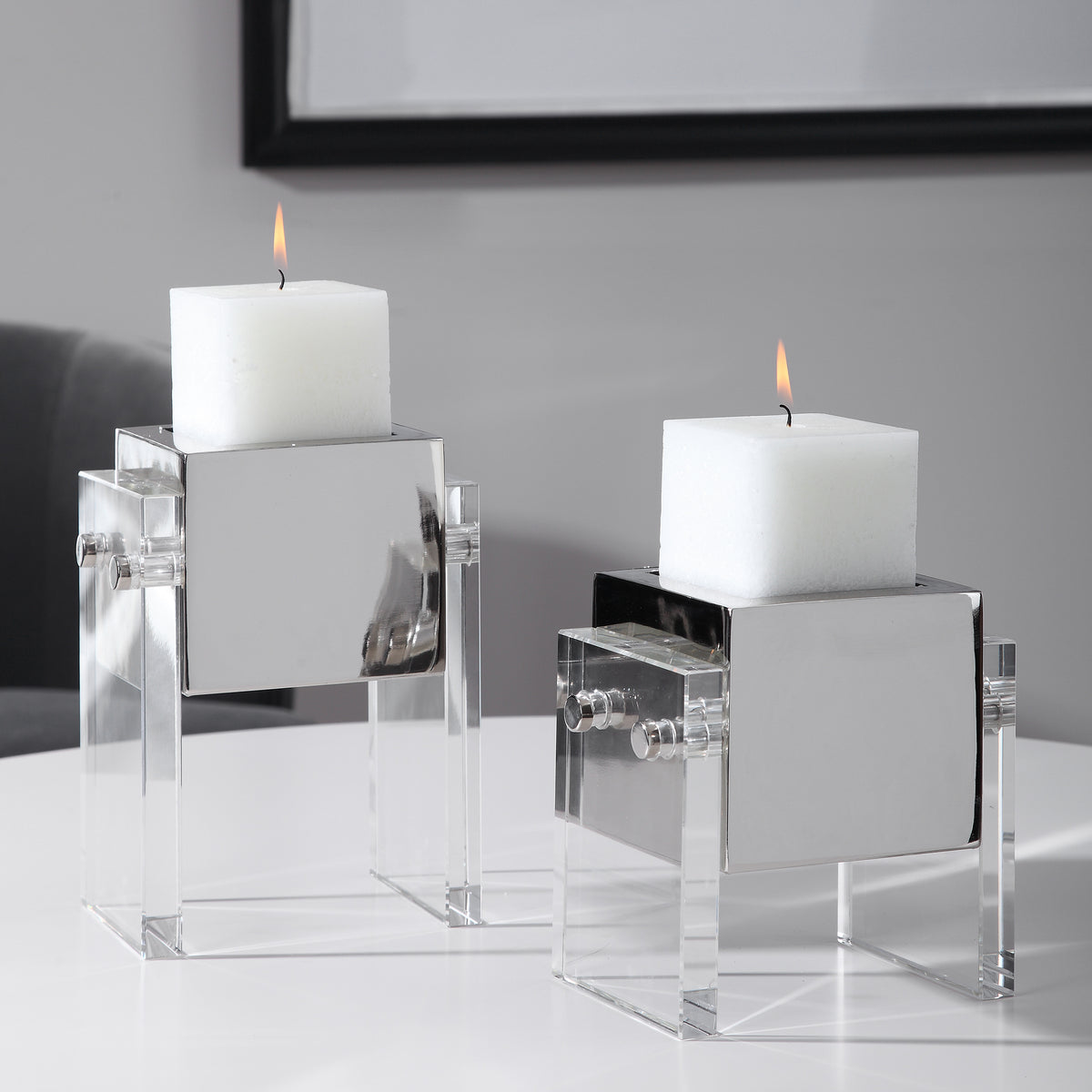 Uttermost Sutton Square Candleholders, S/2