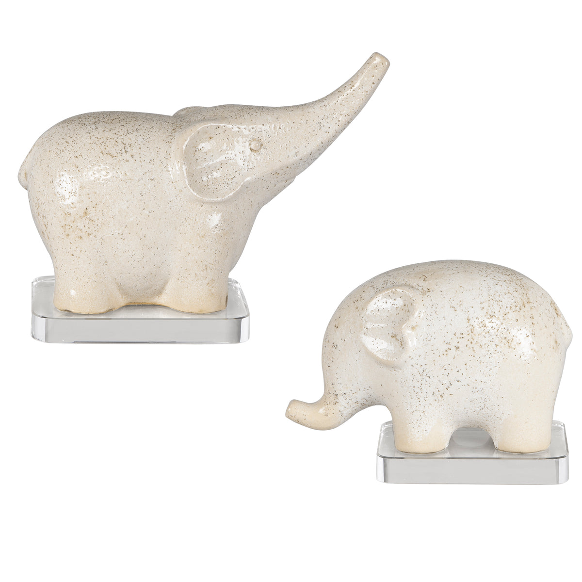 Uttermost Kyan Ceramic Elephant Sculptures, S/2