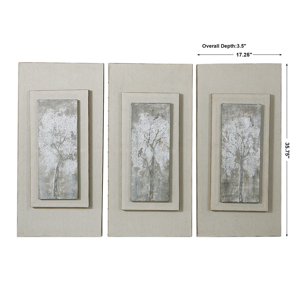 Uttermost Triptych Trees Hand Painted Art Set/3