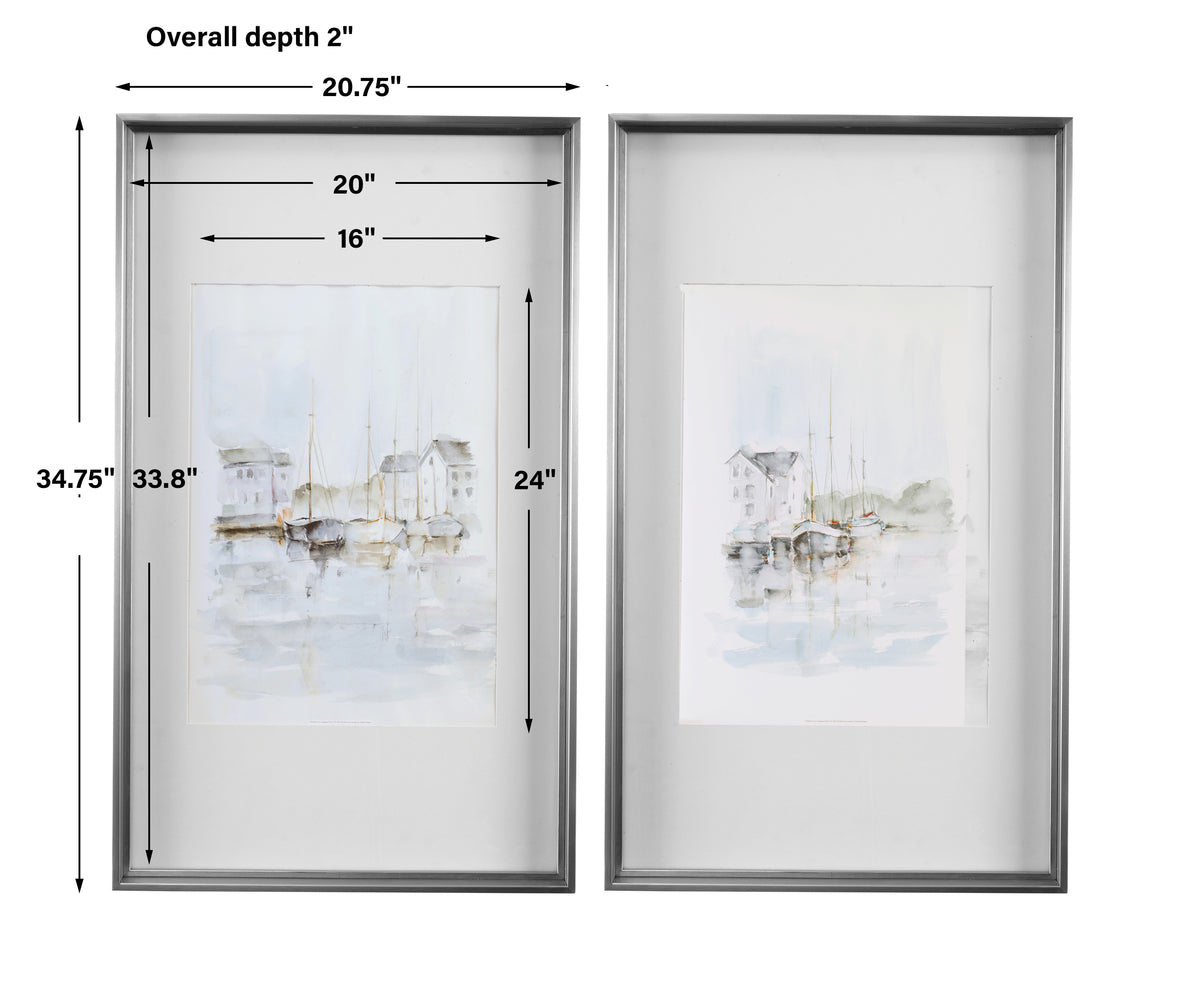 Uttermost New England Port Framed Prints, S/2