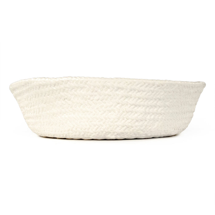 White Cross Weave Bowl Large by Zentique