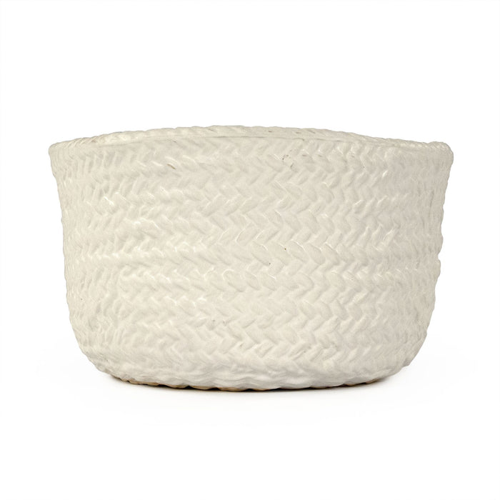 White Cross Weave Deep Dish Small by Zentique