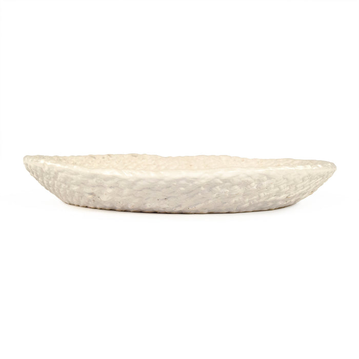 White Cross Weave Platter Small by Zentique