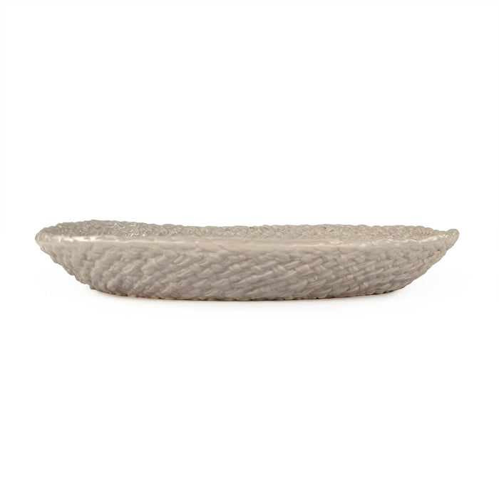 Grey Cross Weave Platter Small by Zentique