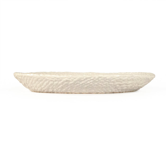 White Cross Weave Platter Medium by Zentique