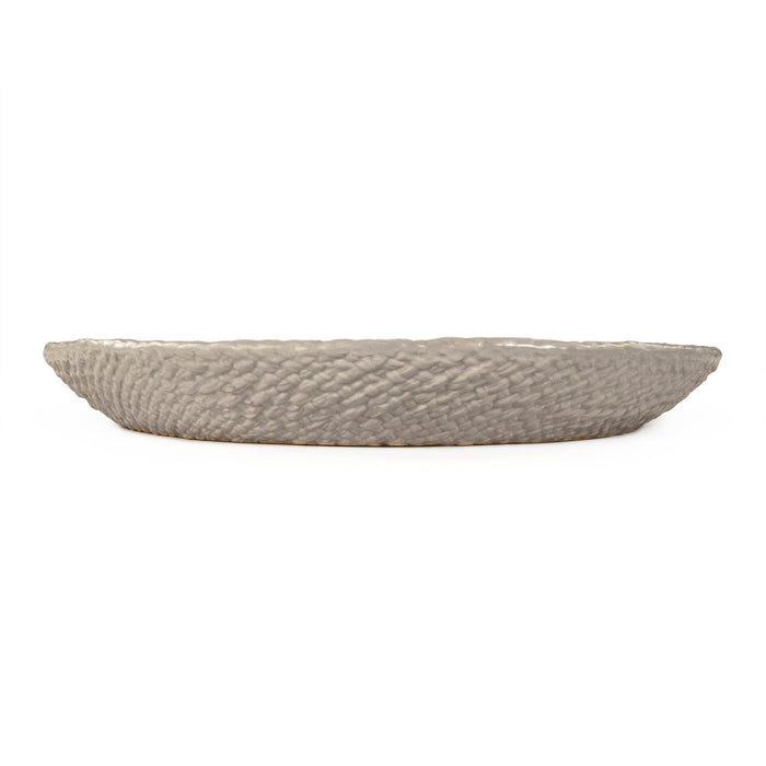 Grey Cross Weave Platter Large by Zentique