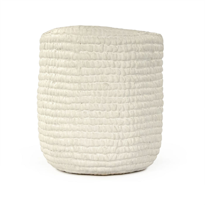 White Cross Weave Vase Small by Zentique