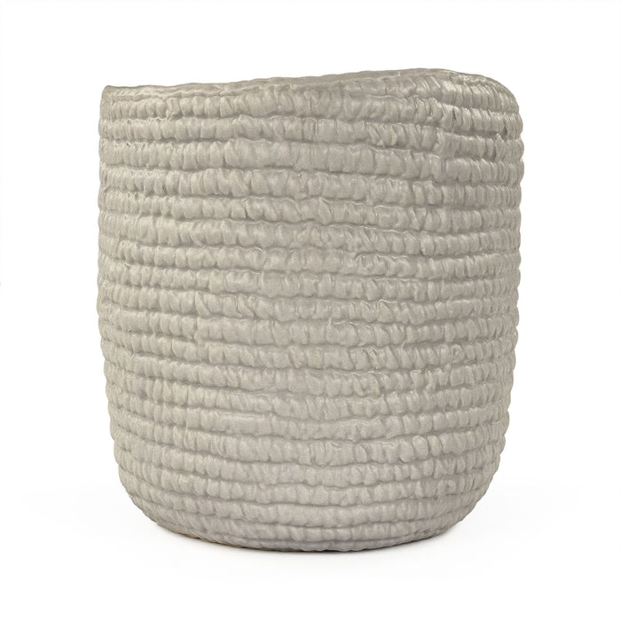 Grey Cross Weave Vase Small by Zentique