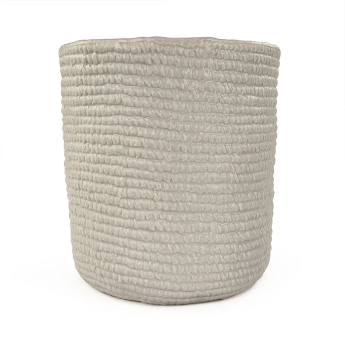 Grey Cross Weave Vase Large by Zentique