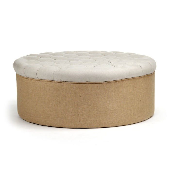 Tufted Round Ottoman by Zentique