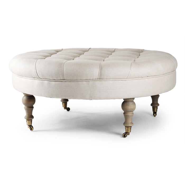 Maison Tufted Round Ottoman by Zentique
