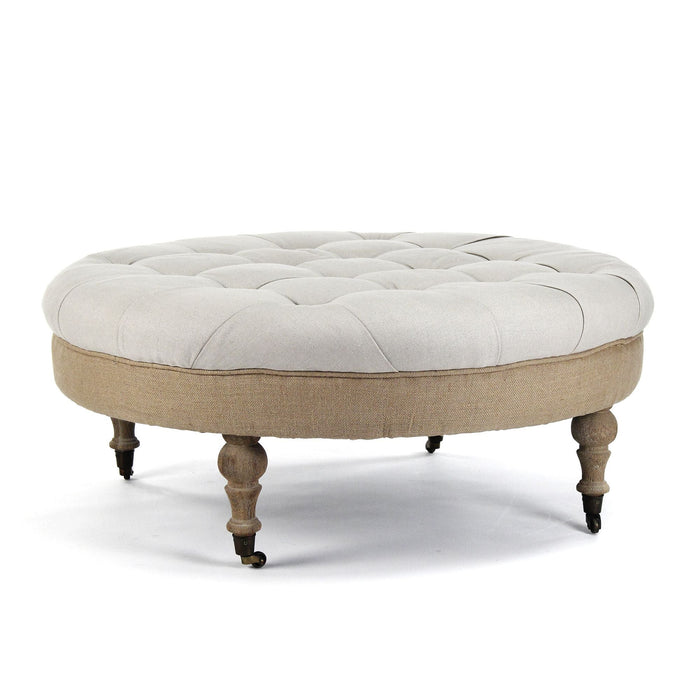 Maison Tufted Round Ottoman by Zentique