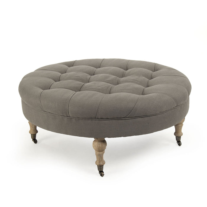 Maison Tufted Round Ottoman by Zentique