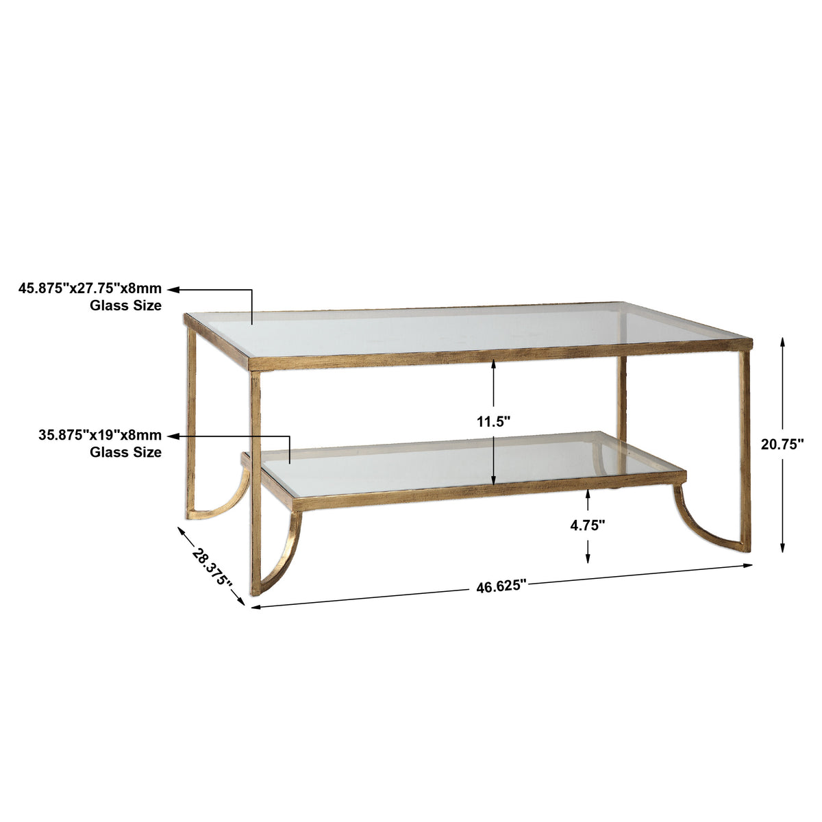 Uttermost Katina Gold Leaf Coffee Table