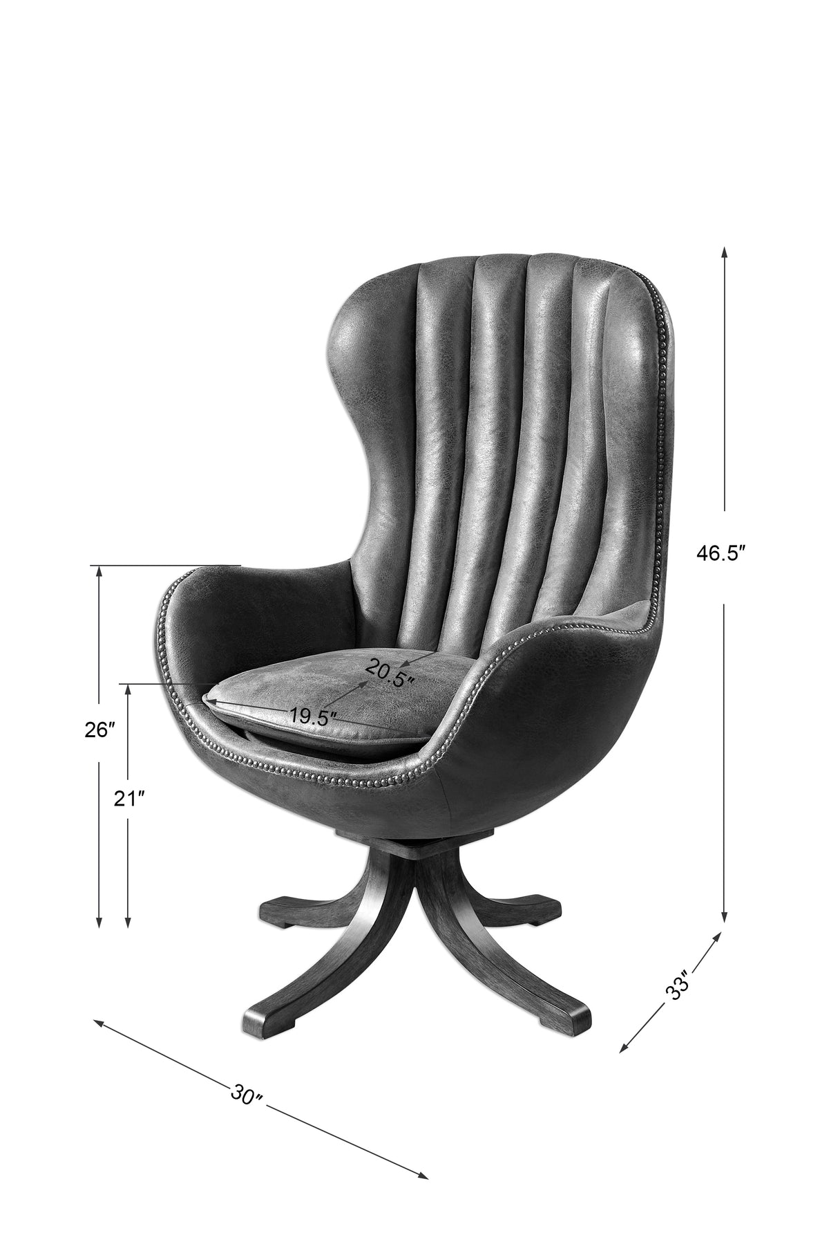 Uttermost Garrett Mid-century Swivel Chair