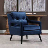 Uttermost O'Brien Blue Velvet Armchair