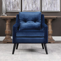 Uttermost O'Brien Blue Velvet Armchair