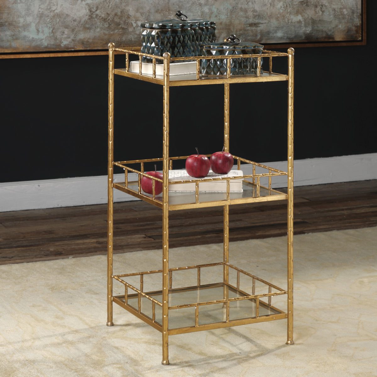 Uttermost Tilly Gold Accent Shelf Table