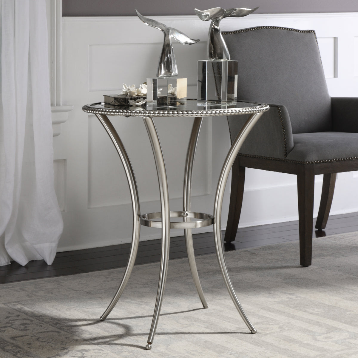 Uttermost Sherise Beaded Metal Accent Table