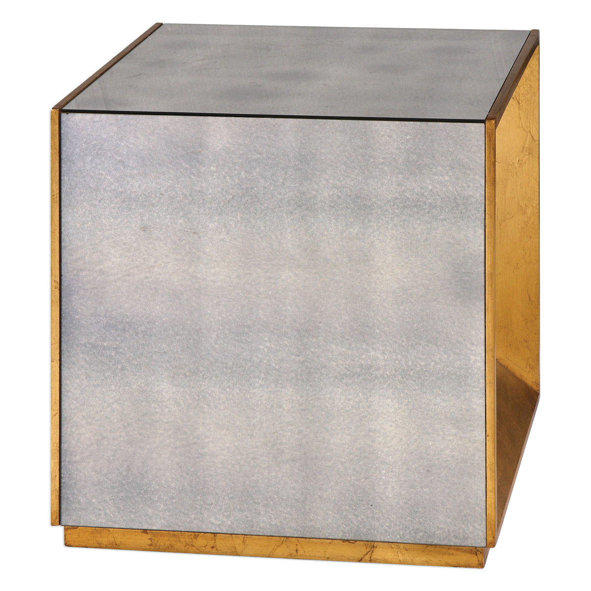 Uttermost Flair Gold Cube Table