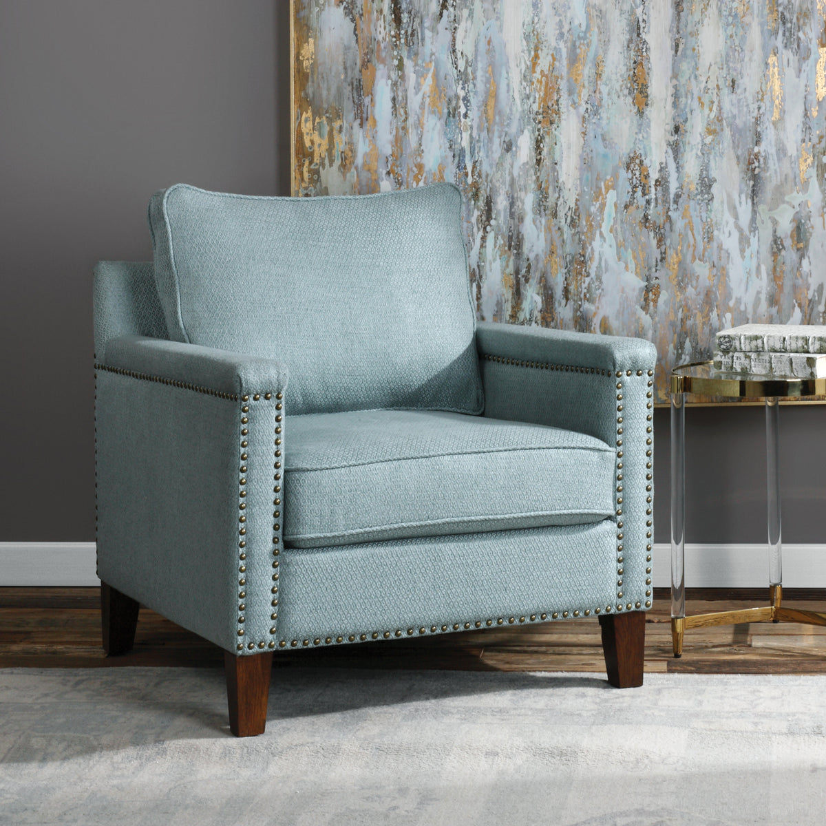 Uttermost Charlotta Sea Mist Accent Chair