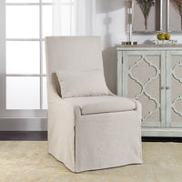 Uttermost Coley White Linen Armless Chair