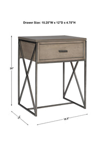 Uttermost Cartwright Gray Side Table
