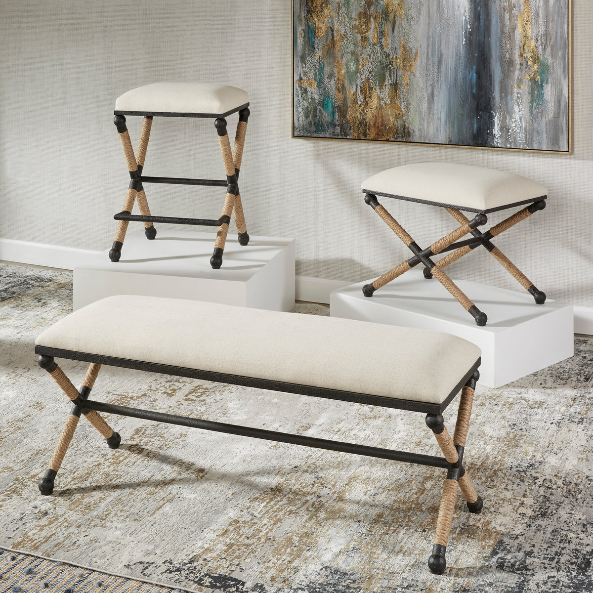 Uttermost Firth Oatmeal Bench