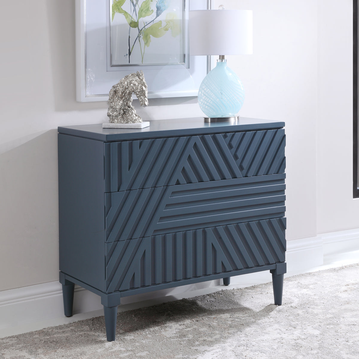 Uttermost Colby Blue Drawer Chest