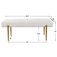 Uttermost Olivier White Bench