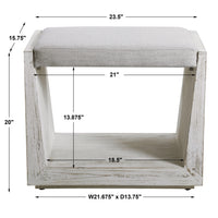 Uttermost Cabana White Small Bench