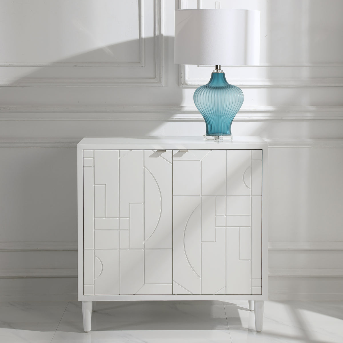 Uttermost Stockholm White 2 Door Cabinet