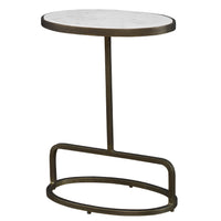 Uttermost Jessenia White Marble Accent Table