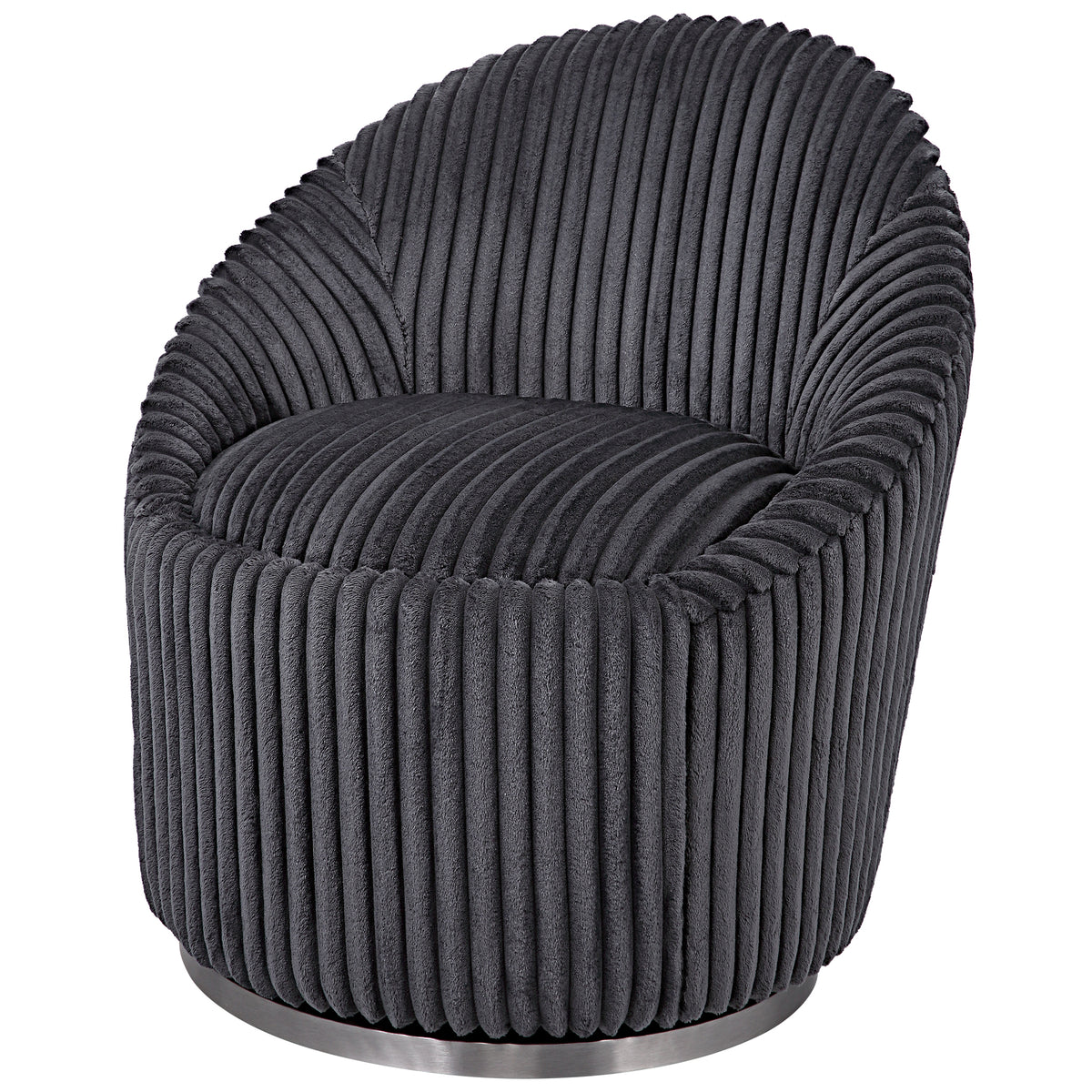 Uttermost Crue Gray Fabric Swivel Chair