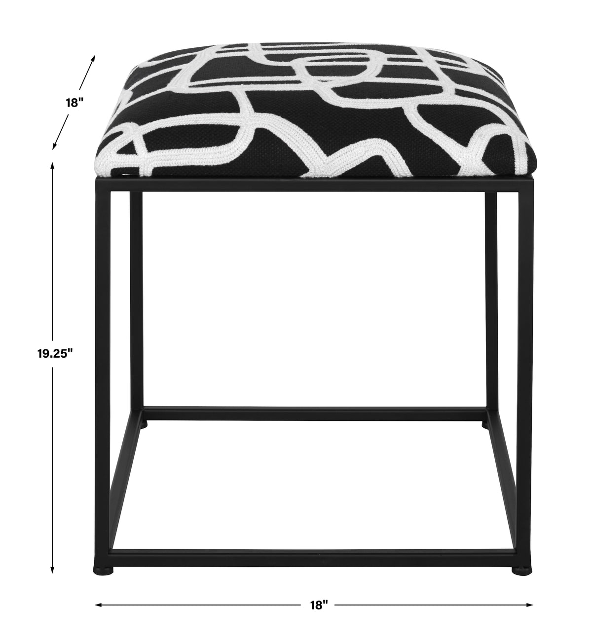 Uttermost Twists And Turns Fabric Accent Stool
