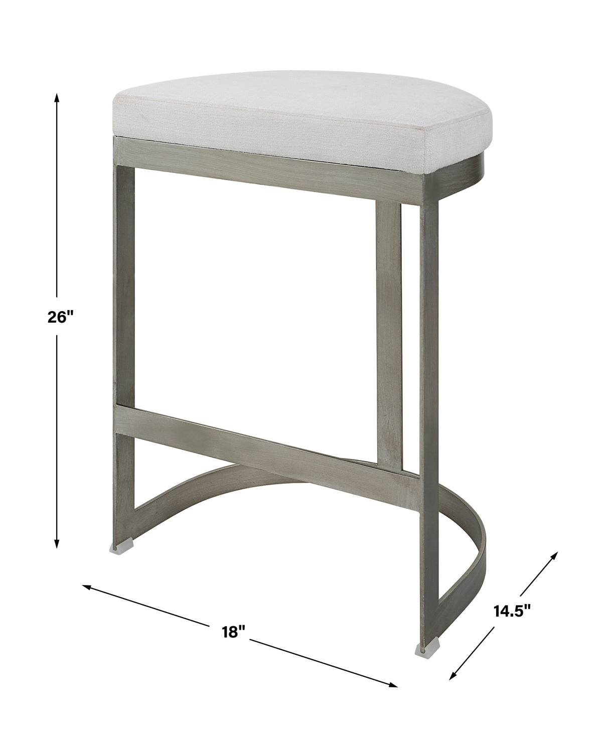 Uttermost Ivanna Backless Silver Counter Stool