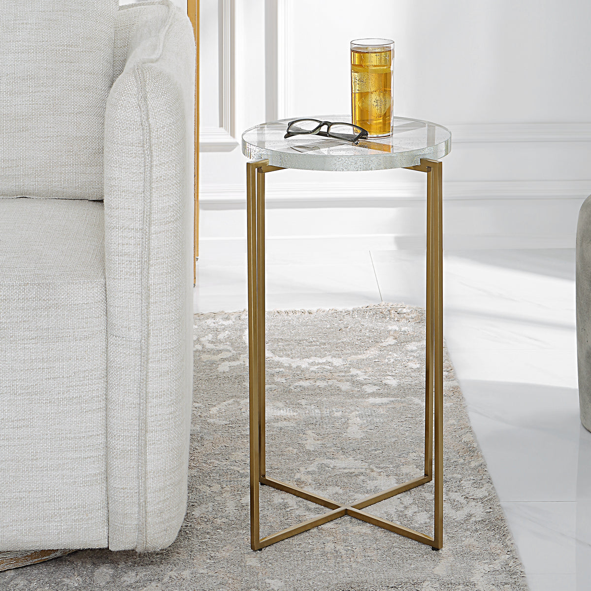 Uttermost Star-crossed Glass Accent Table