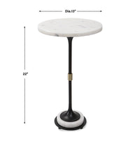 Uttermost Sentry White Marble Accent Table