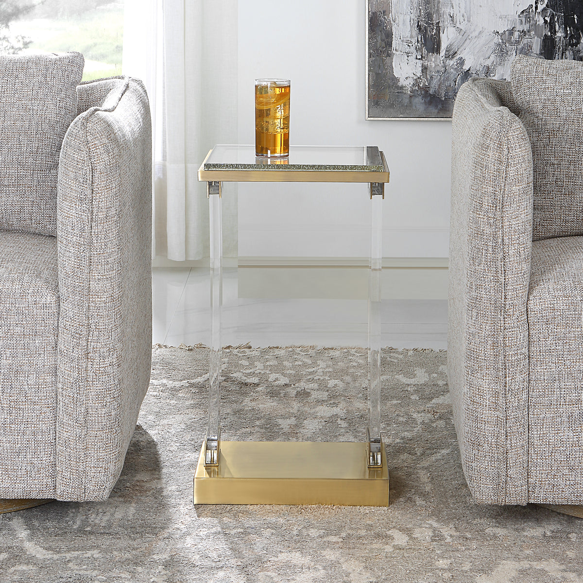 Uttermost Muse Seeded Glass Accent Table