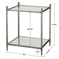 Uttermost Gannon Mirrored Glass End Table