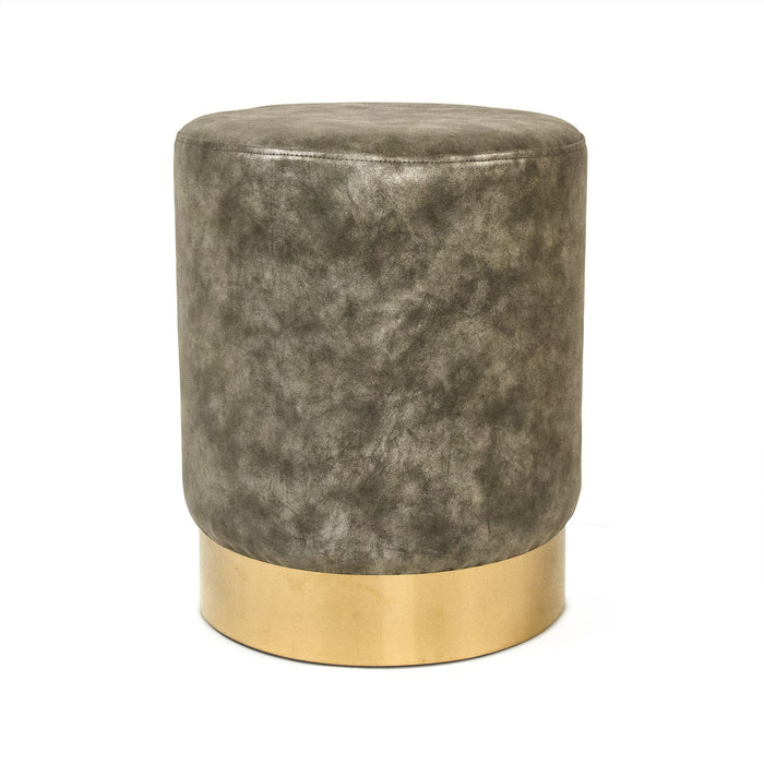 Distressed Grey PU Stool by Zentique