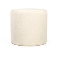 White Faux Fur Stool by Zentique