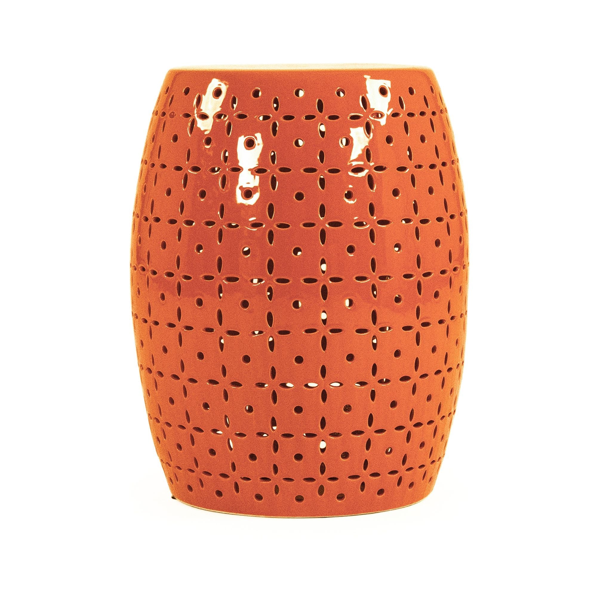 Lovell Garden Stool Orange by Zentique – Hudson Home Decor