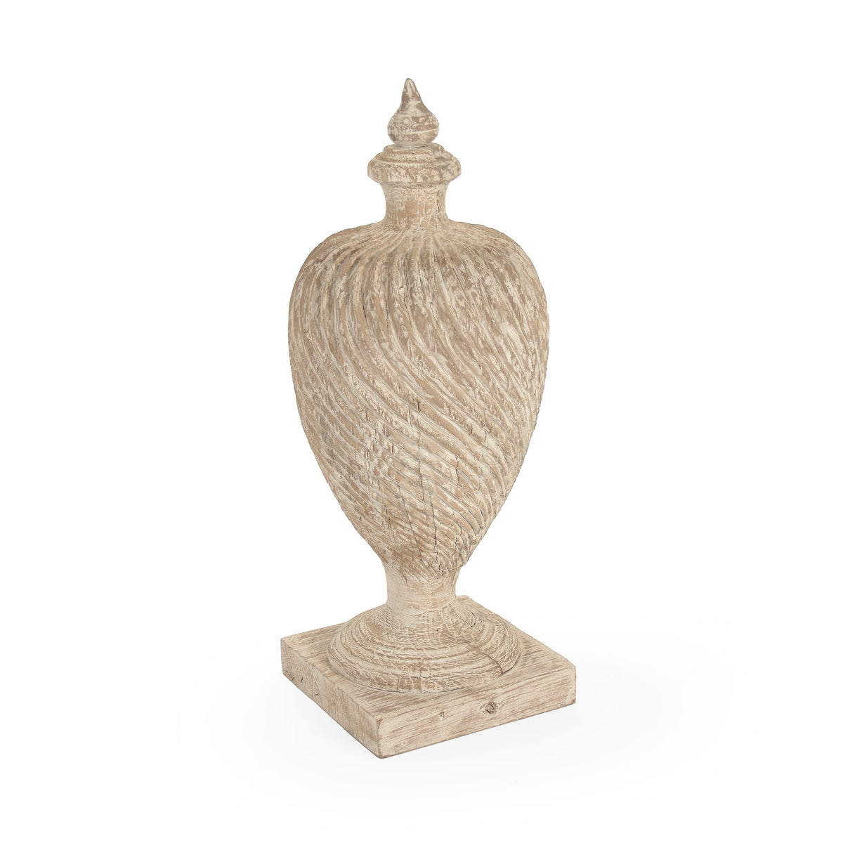 Julius Wooden Finial Urn (Antique White) by Zentique