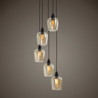 Uttermost Aarush 5 Light Glass Cluster Pendant