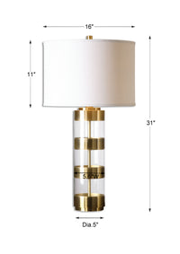 Uttermost Angora Brushed Brass Table Lamp