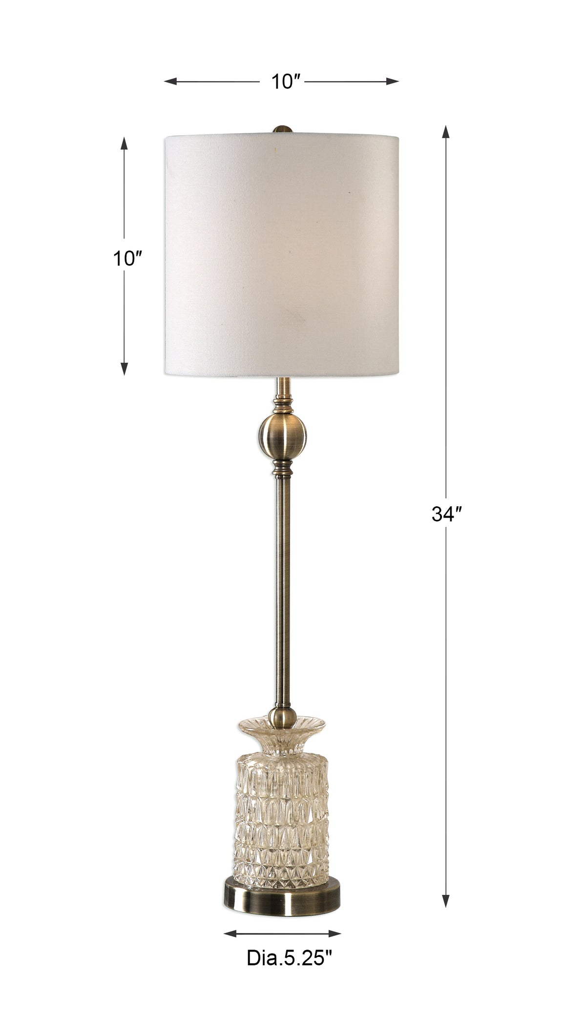 Uttermost Flaviana Antique Brass Buffet Lamp