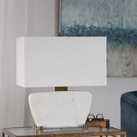 Uttermost Genessy White Marble Table Lamp