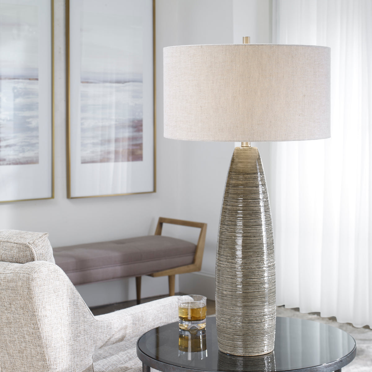 Uttermost Cosmo Charcoal Table Lamp